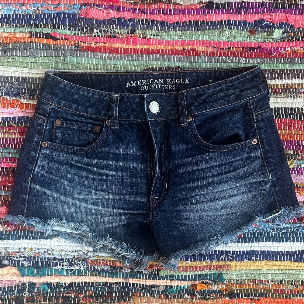 American Eagle Dark Blue Denim Shorts